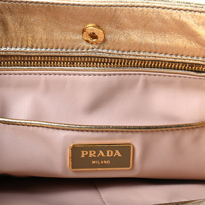Prada Nappa Flame Flap Clutch Platino 6 of 7