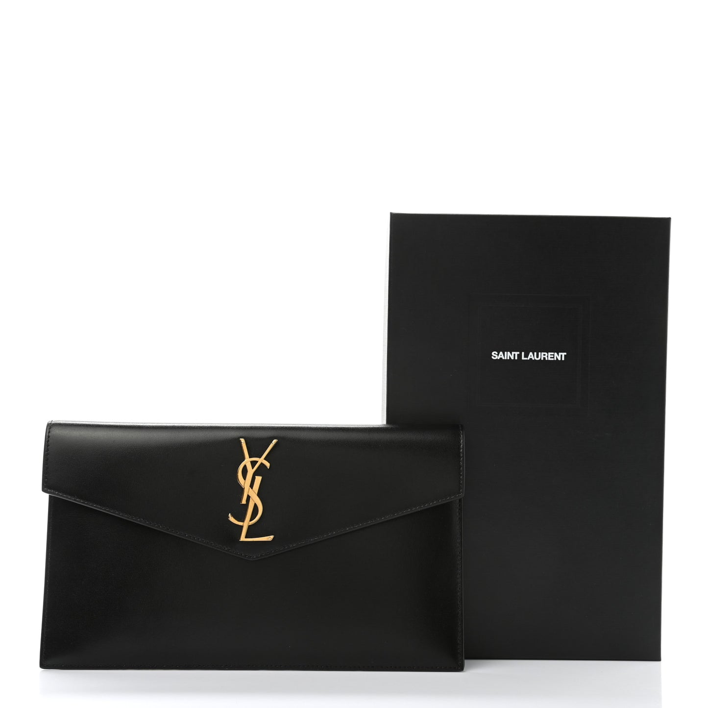 Smooth Shiny Calfskin Monogram Uptown Pouch Black