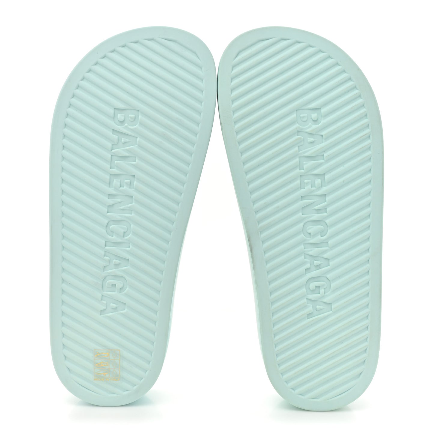 Rubber Womens Chunky Slide Sandals 38 Green Aqua