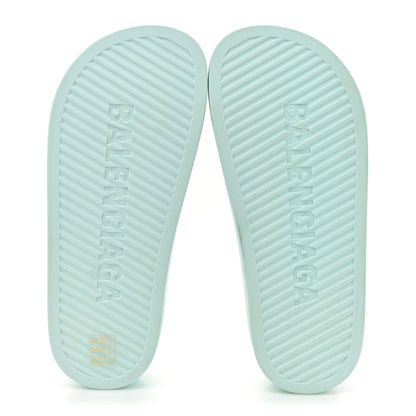Balenciaga Rubber Womens Chunky Slide Sandals 38 Green Aqua 5 of 9
