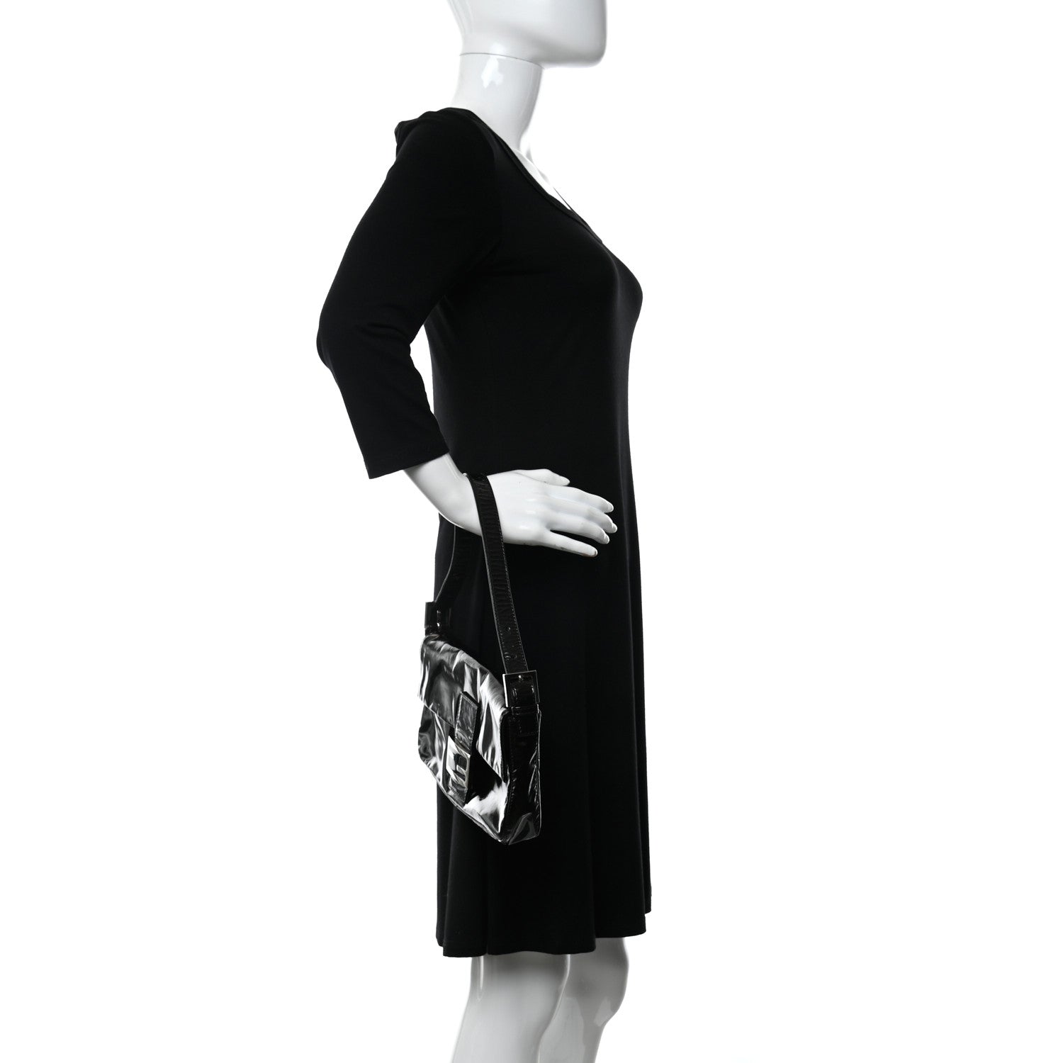 Fendi Vernice Chain Handle Baguette Black 2 of 12