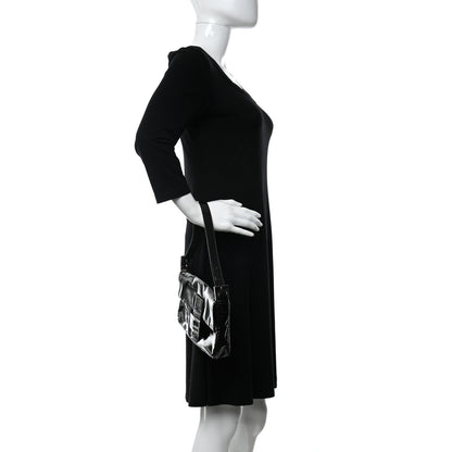Fendi Vernice Chain Handle Baguette Black 2 of 12