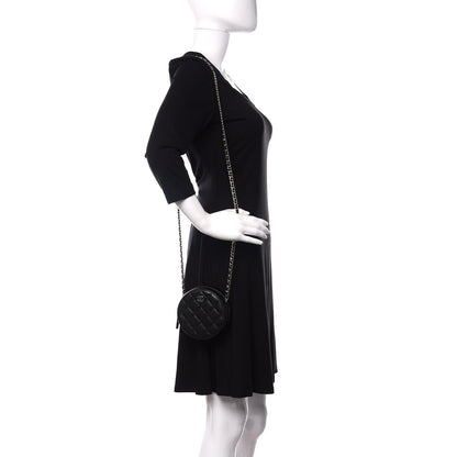 Chanel Caviar Quilted Round Clutch With Chain Black 2 of 10