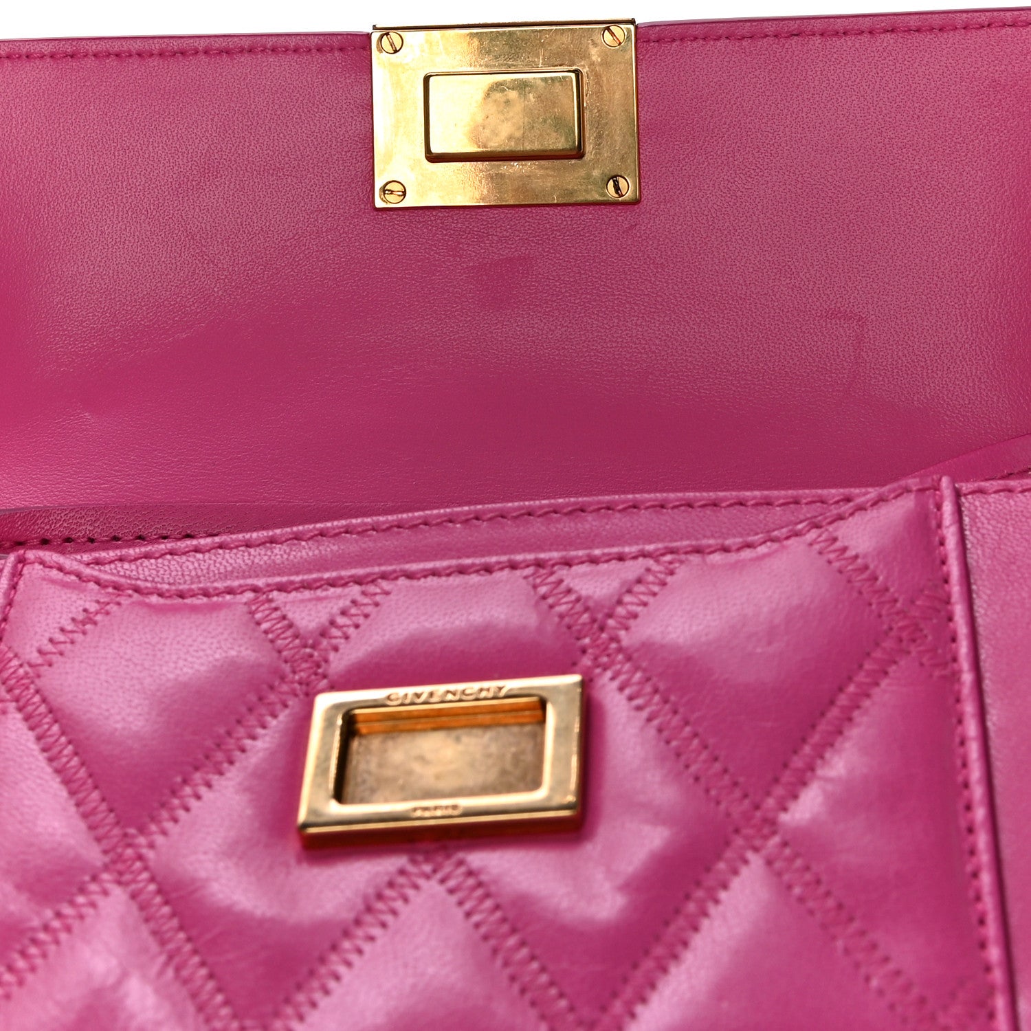 Givenchy Goatskin Quilted GV3 Mini Pocket Convertible Bag Pink 17 of 17