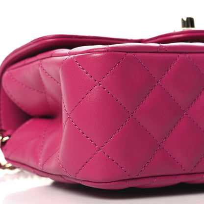 Chanel Lambskin Quilted Mini Crystal Top Handle Rectangular Flap Dark Pink 9 of 10