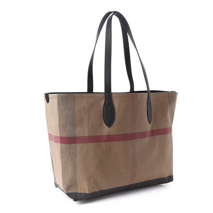 Burberry Coated Canvas Mega Check Medium Doodle Tote Black 3 of 9