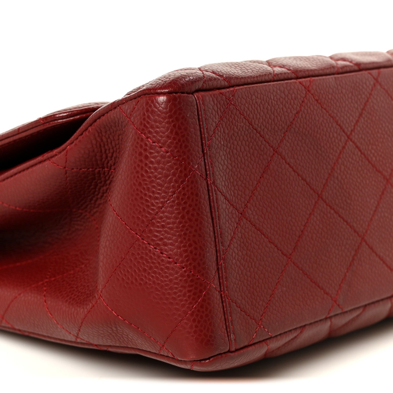 Chanel Caviar Quilted Maxi Single Flap Dark Red 10 of 12