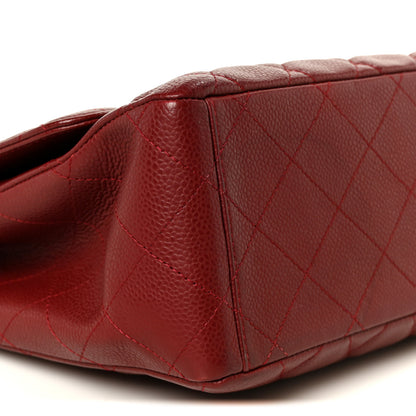 Chanel Caviar Quilted Maxi Single Flap Dark Red 10 of 12