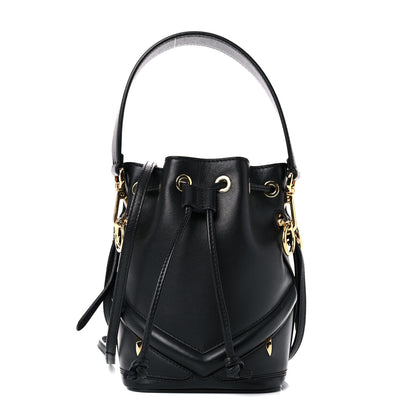 Fendi Vitello Century F is Fendi Eyebrow Monster Eyes Embossed Mini Mon Tresor Bucket Bag Black 1 of 11