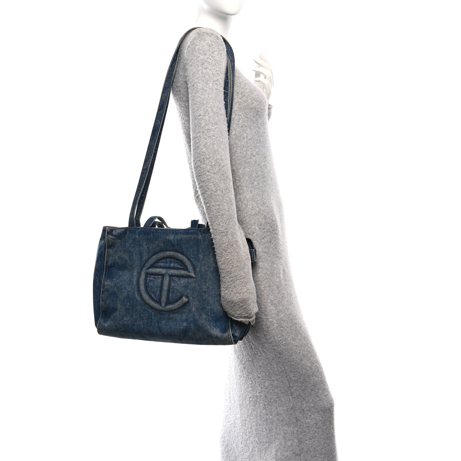 Telfar Denim Medium Shopping Bag Blue 2 of 10