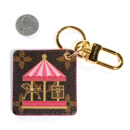 Louis Vuitton Monogram Illustre Carousel Bag Charm Key Ring Pink 2 of 7