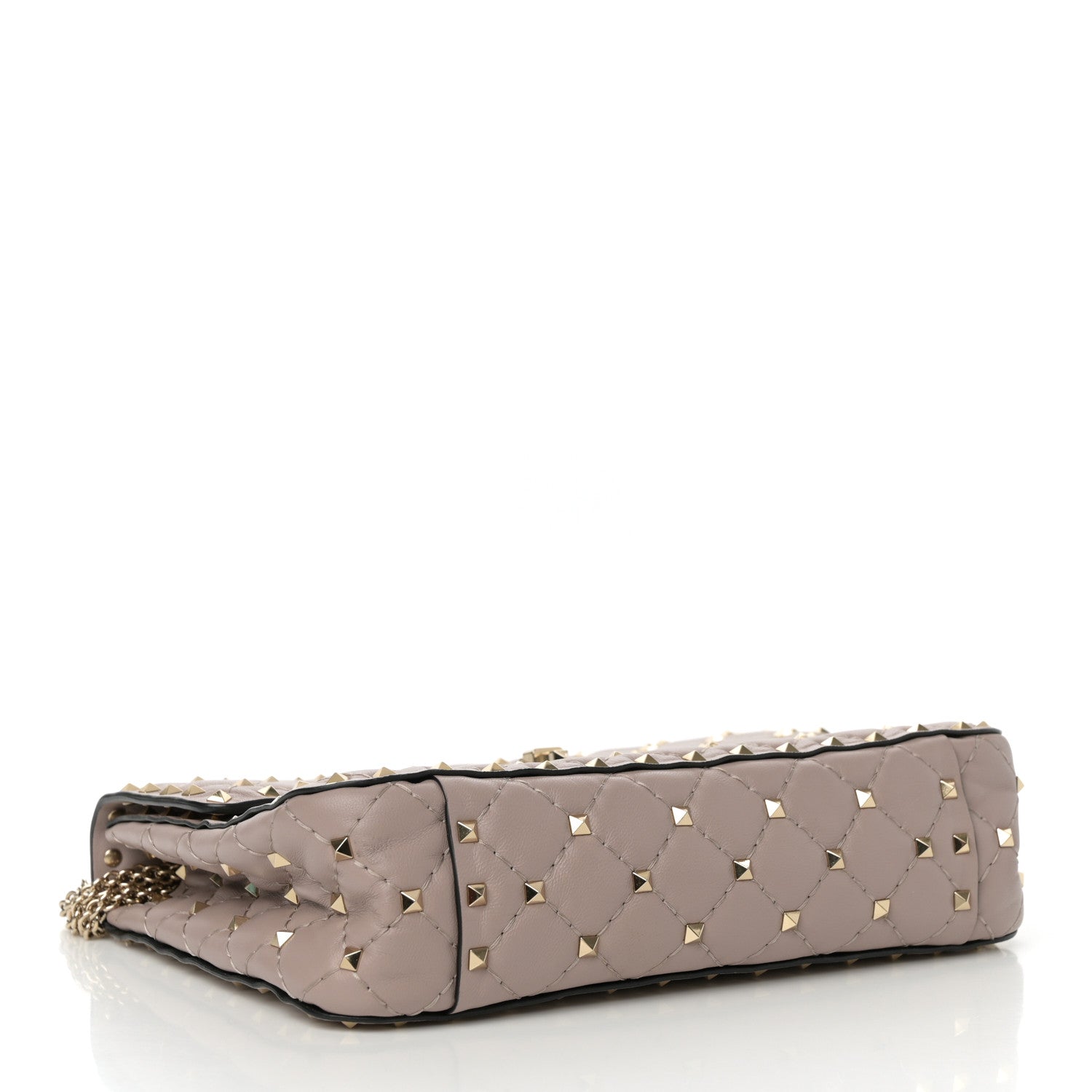 Valentino Garavani Lambskin Medium Rockstud Spike Shoulder Bag Poudre 4 of 14