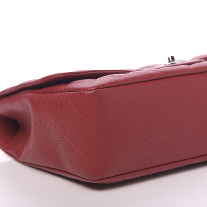 Chanel Caviar Quilted Jumbo Single Flap Red 8 of 12