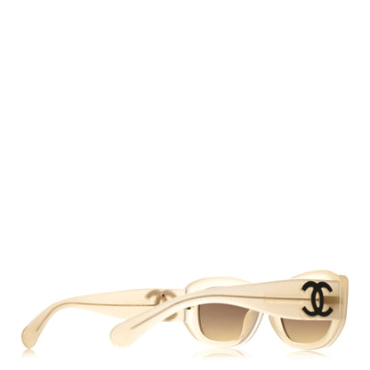 Chanel Acetate Rectangle Sunglasses 5493 Light Yellow Light Yellow 4 of 8