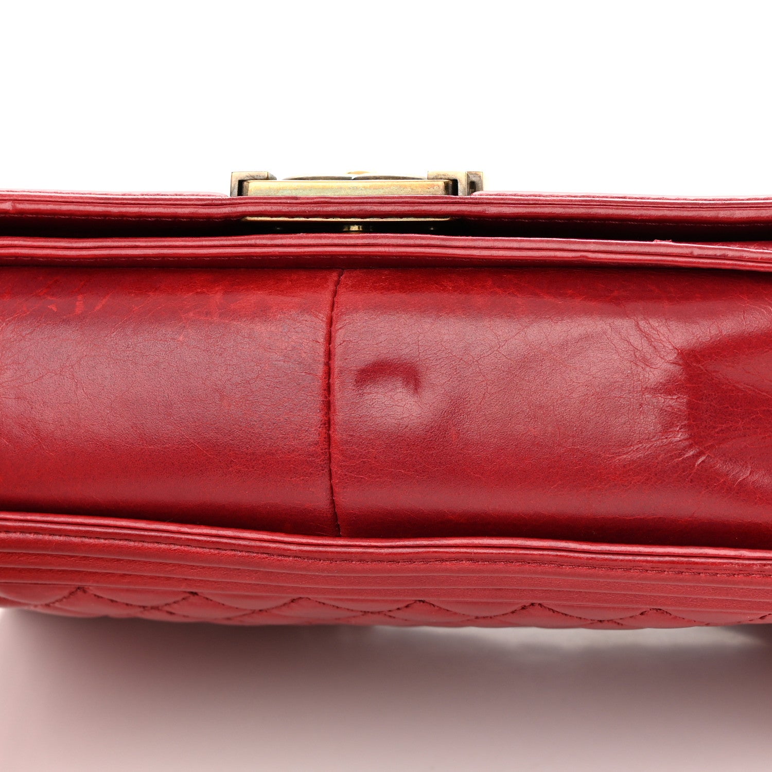 Chanel Aged Glazed Calfskin Quilted Large Boy Flap Red 18 of 18