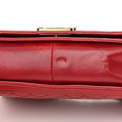 Chanel Aged Glazed Calfskin Quilted Large Boy Flap Red 18 of 18