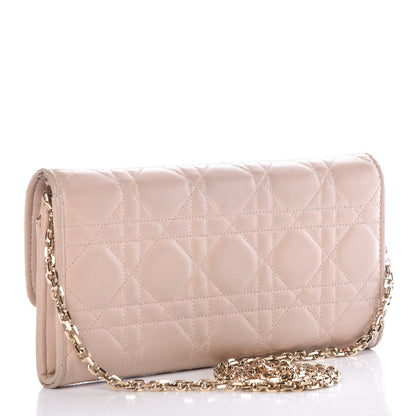 Christian Dior Lambskin Cannage Miss Dior Promenade Chain Wallet Beige 3 of 17