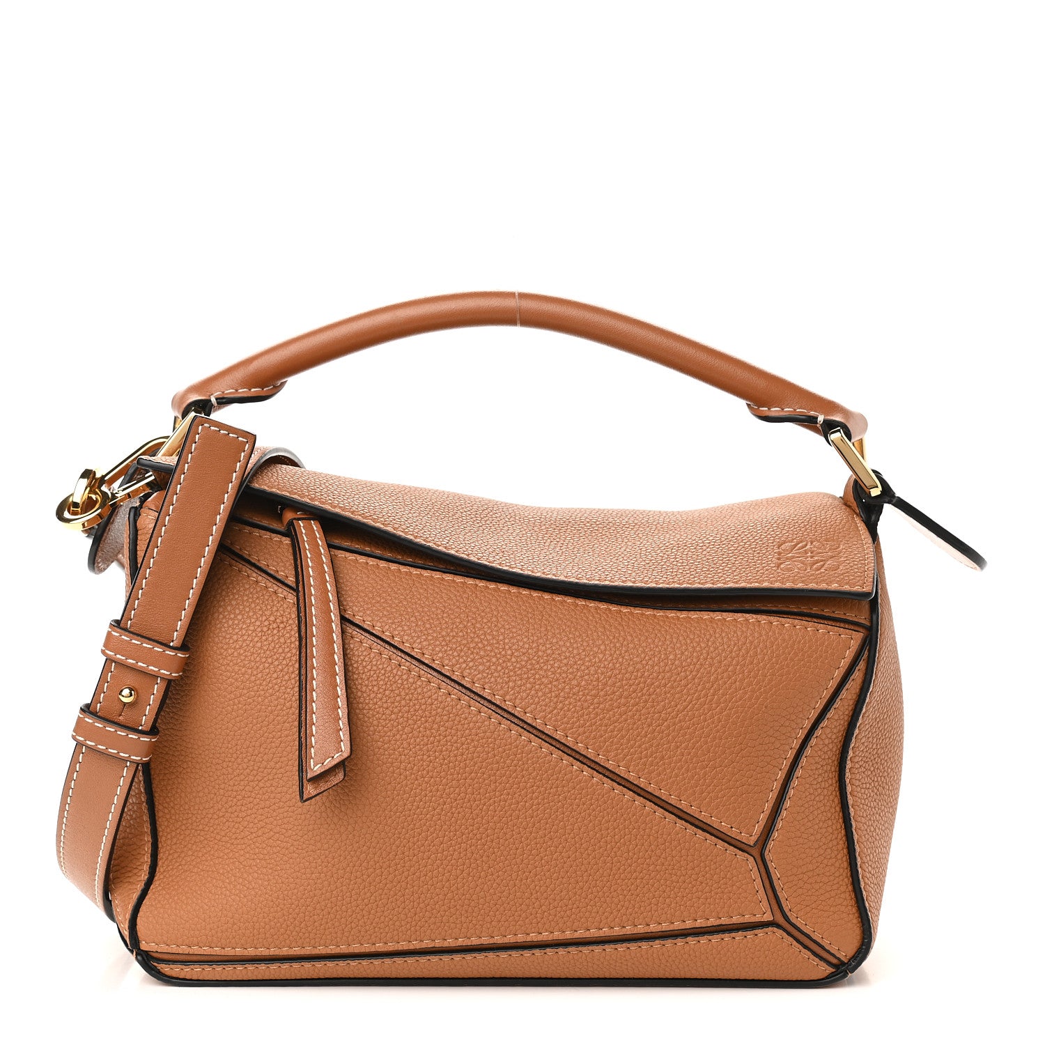 Loewe Grained Calfskin Small Puzzle Bag Tan 1 of 9