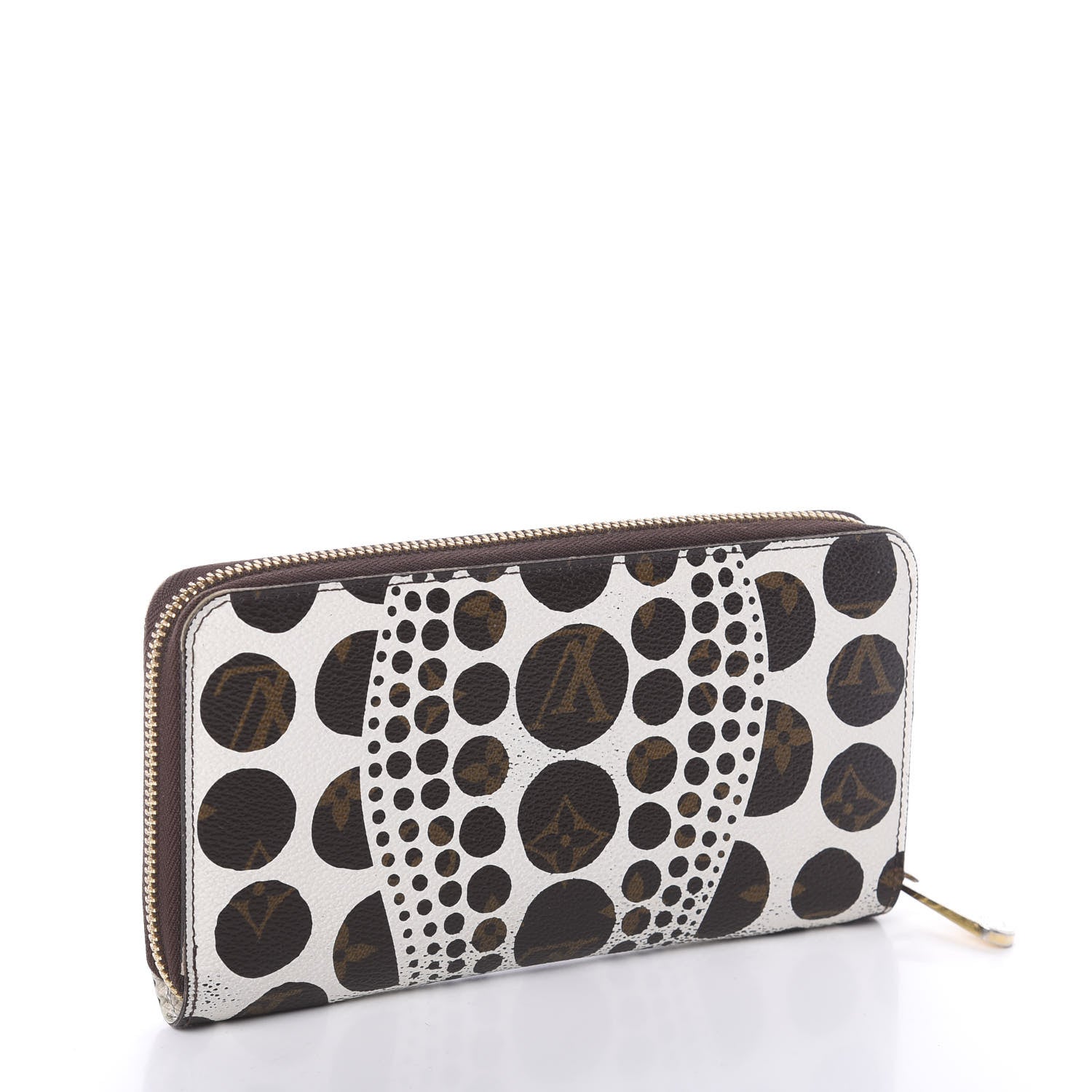 Louis Vuitton Monogram Kusama Pumpkin Dots Zippy Wallet White 3 of 10