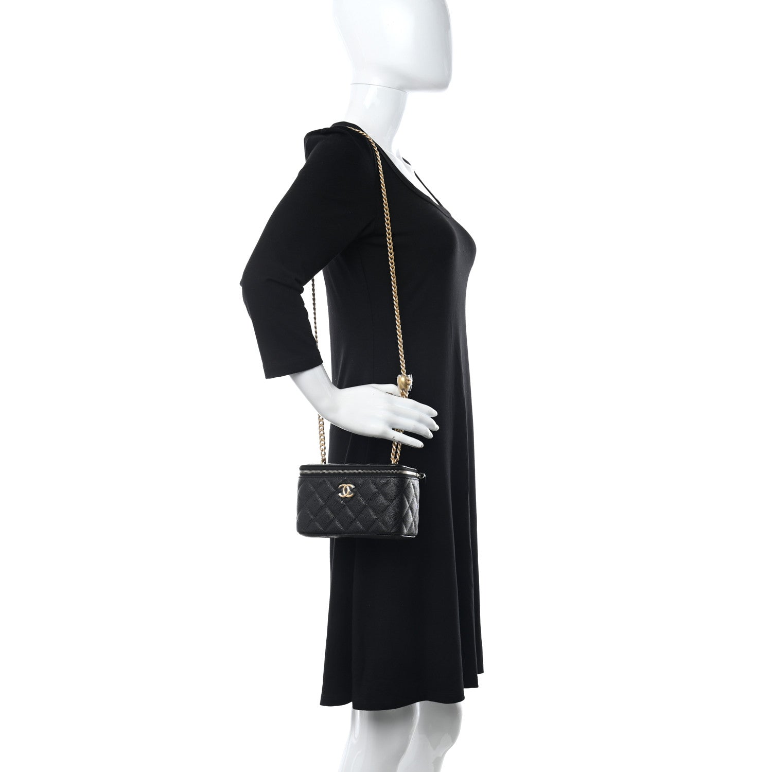 Chanel Caviar Quilted Sweetheart Vanity Case Black 2 of 12