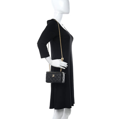 Chanel Caviar Quilted Sweetheart Vanity Case Black 2 of 12