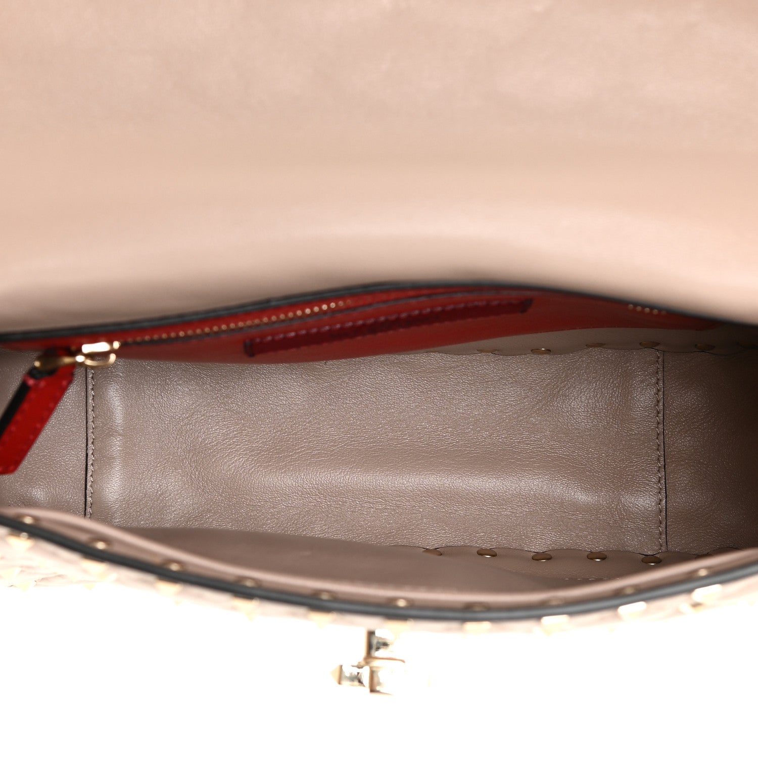 Valentino Garavani Lambskin Medium Rockstud Spike Shoulder Bag Poudre 4 of 9