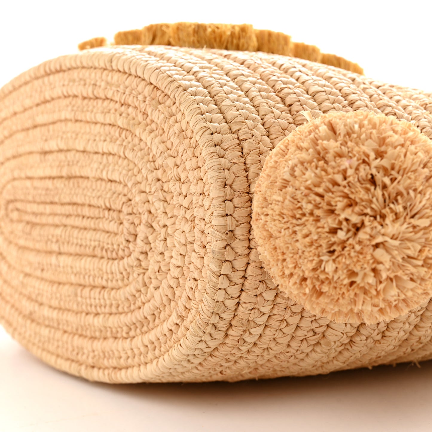 Raffia Small Bunny Basket Tote Bag Natural