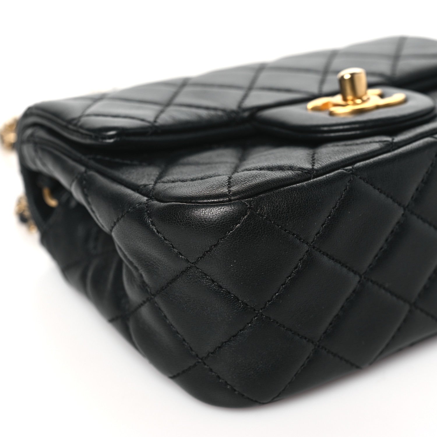 Chanel Lambskin Quilted Mini Pearl Crush Flap Black 9 of 11