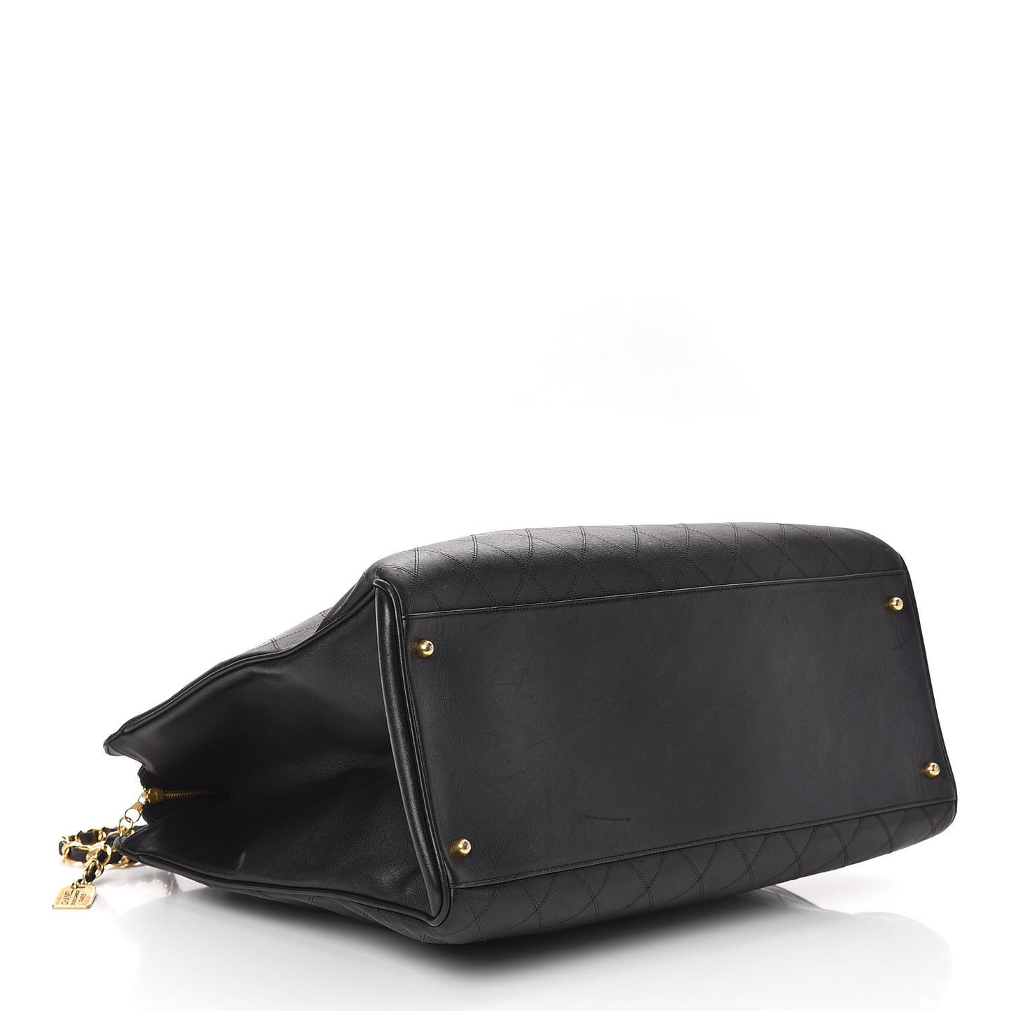 Calfskin Stitched XL Weekender Black