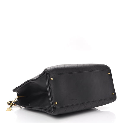 Chanel Calfskin Stitched XL Weekender Black 4 of 12