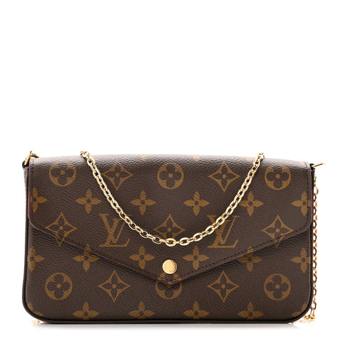 Monogram Pochette Felicie Chain Wallet Fuchsia