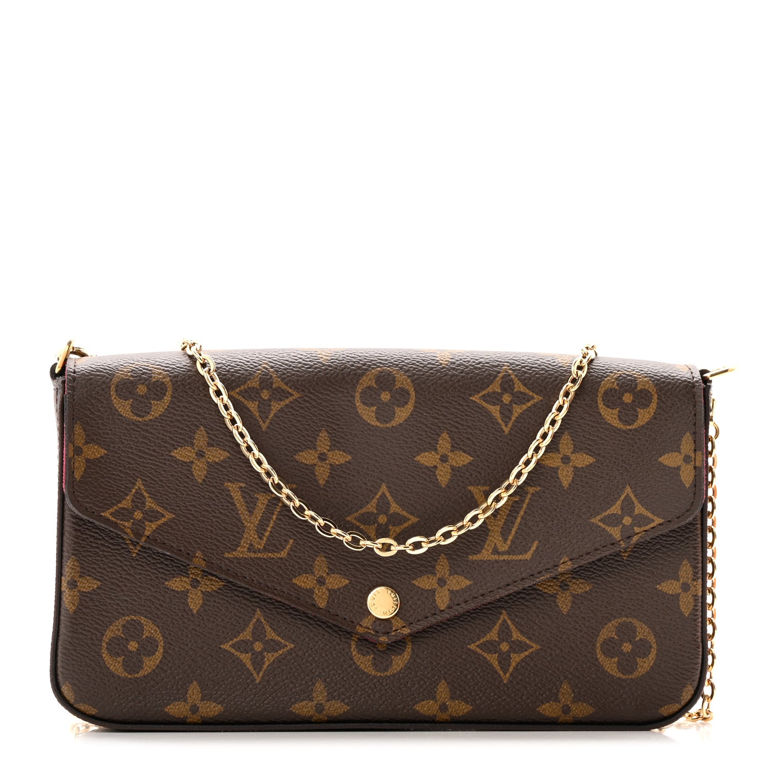 Louis Vuitton Monogram Pochette Felicie Chain Wallet Fuchsia 1 of 10