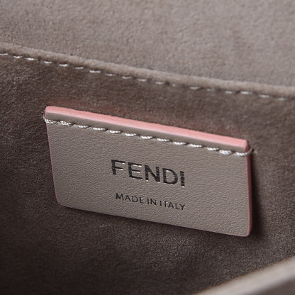 Fendi Vitello Dolce Scalloped Studded Scrollwork Kan I Shoulder Bag Plaster Black 6 of 8
