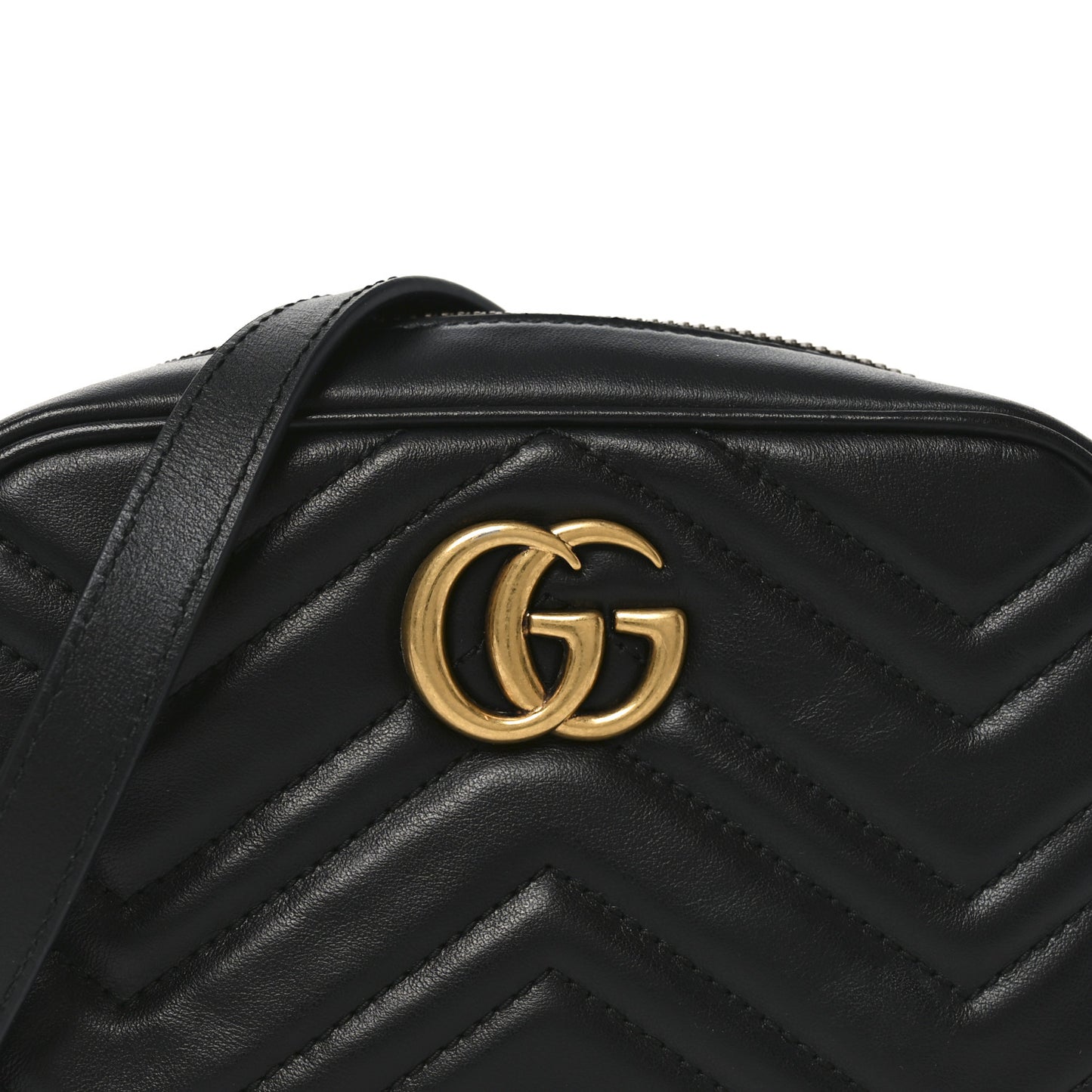 Calfskin Matelasse Mini GG Marmont Chain Shoulder Bag Black