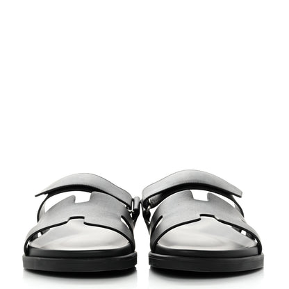Hermes Calfskin Mens Chypre Sandals 42 Black 2 of 10