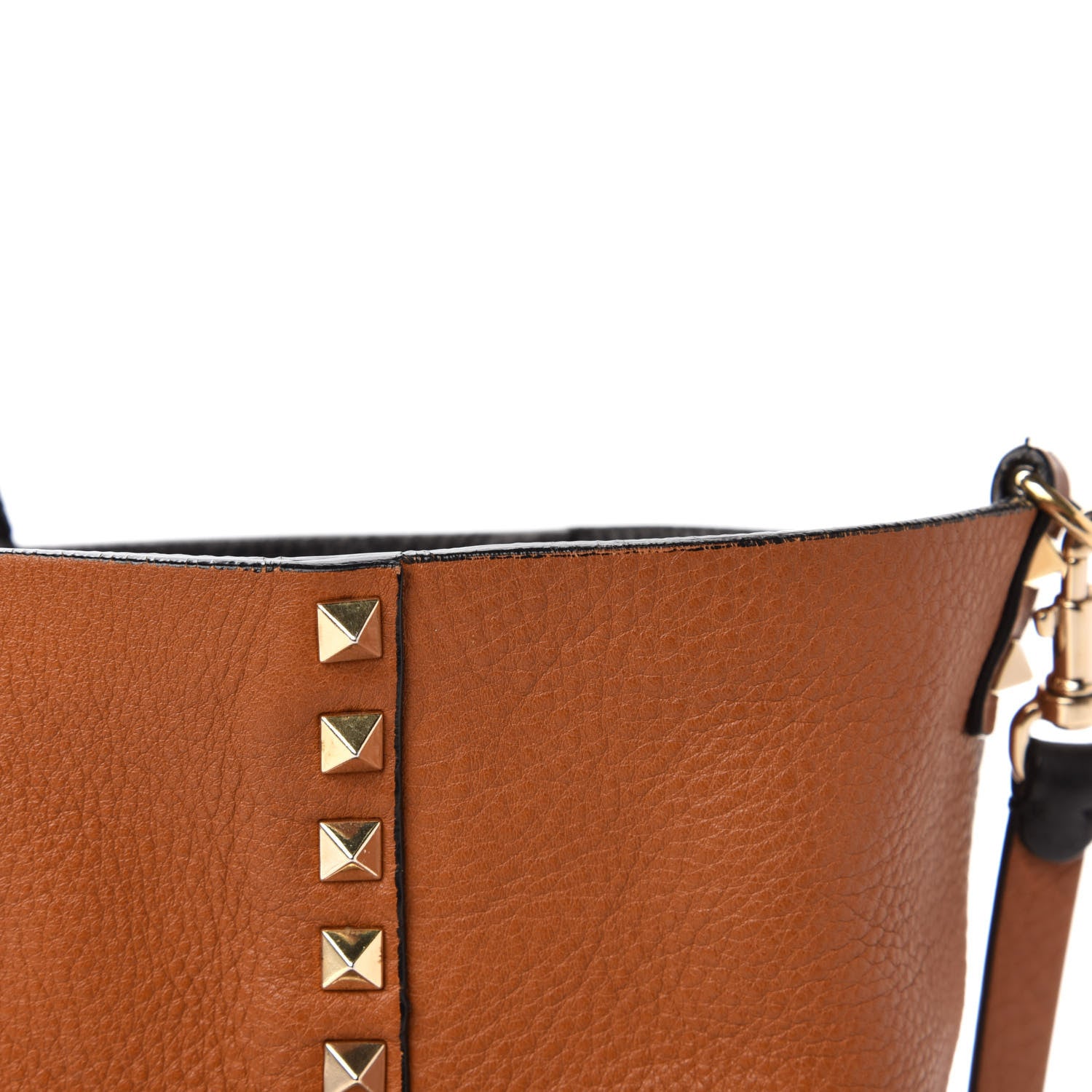 Valentino Garavani Pebbled Calfskin Medium Rockstud Reversible Tote Black Light Cuir 19 of 22