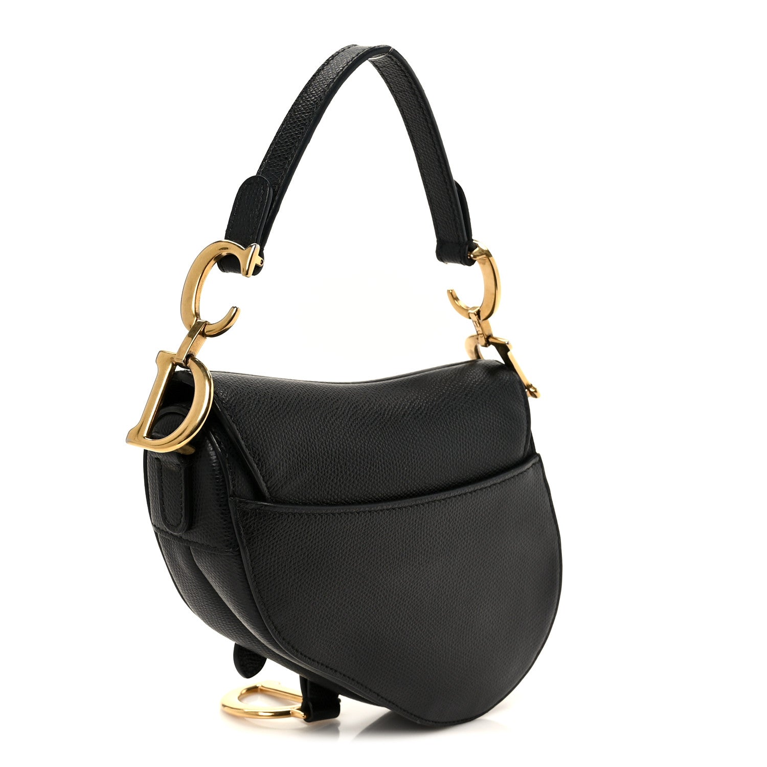 Christian Dior Grained Calfskin Mini Saddle Bag Black 3 of 11