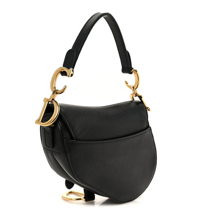 Christian Dior Grained Calfskin Mini Saddle Bag Black 3 of 11