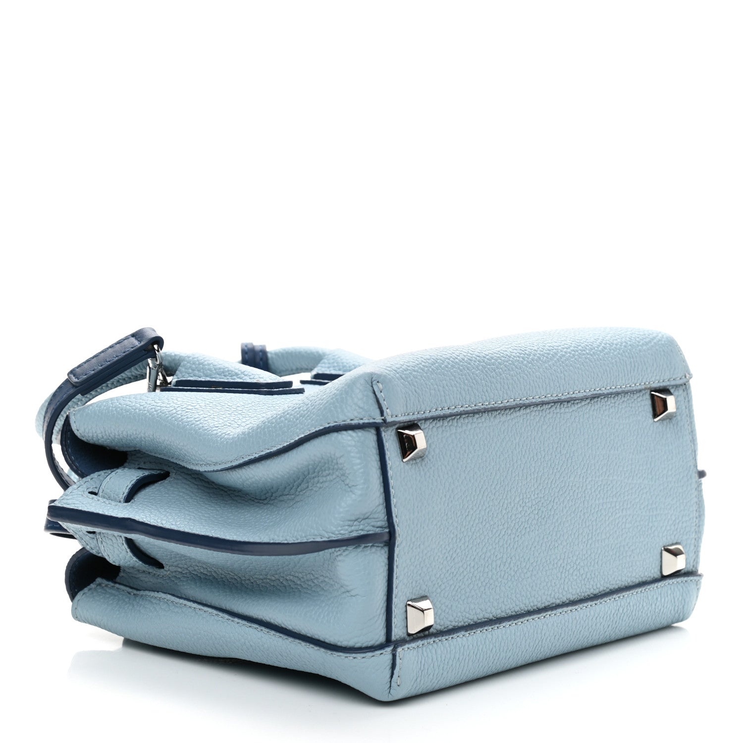 MCM Grained Calfskin Mini Milla Tote Blue 3 of 10