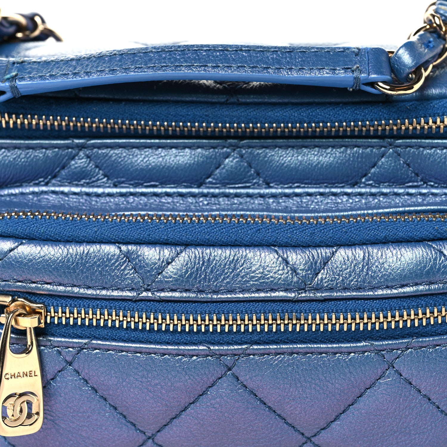 Chanel Iridescent Calfskin Quilted All About Waist Belt Bag Dark