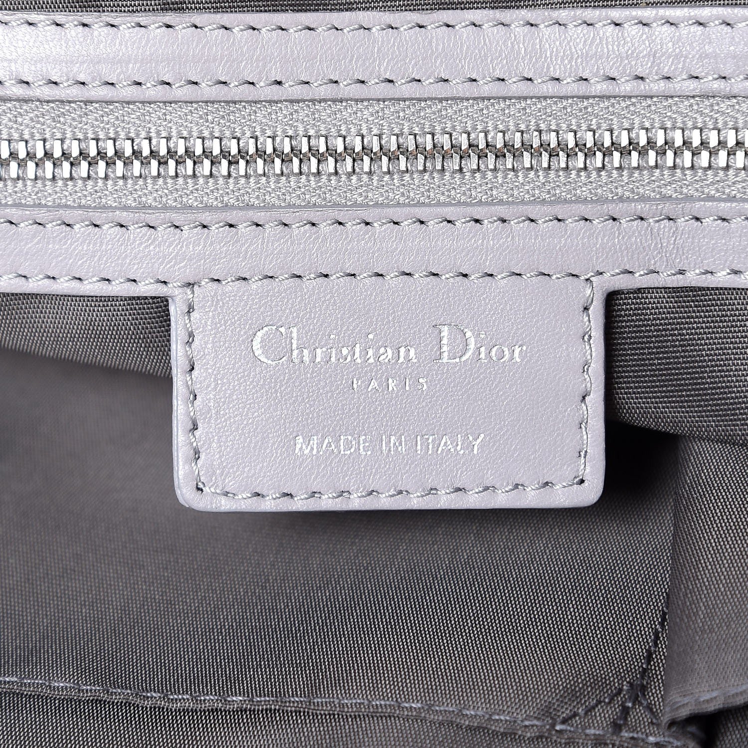 Christian Dior Lambskin Cannage Medium Granville Tote Grey 6 of 7