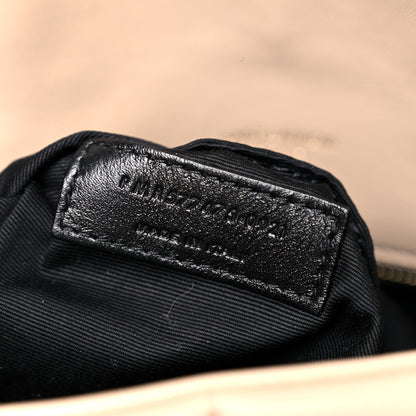 Saint Laurent Lambskin Quilted Medium Loulou Puffer Monogram Chain Satchel Dark Beige 8 of 13