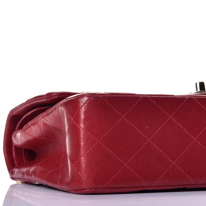 Chanel Lambskin Quilted Medium Double Flap Red Fonce 8 of 10