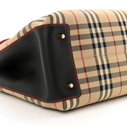 Burberry Horseferry Check Medium Ballingdon Tote Honey Black 10 of 13