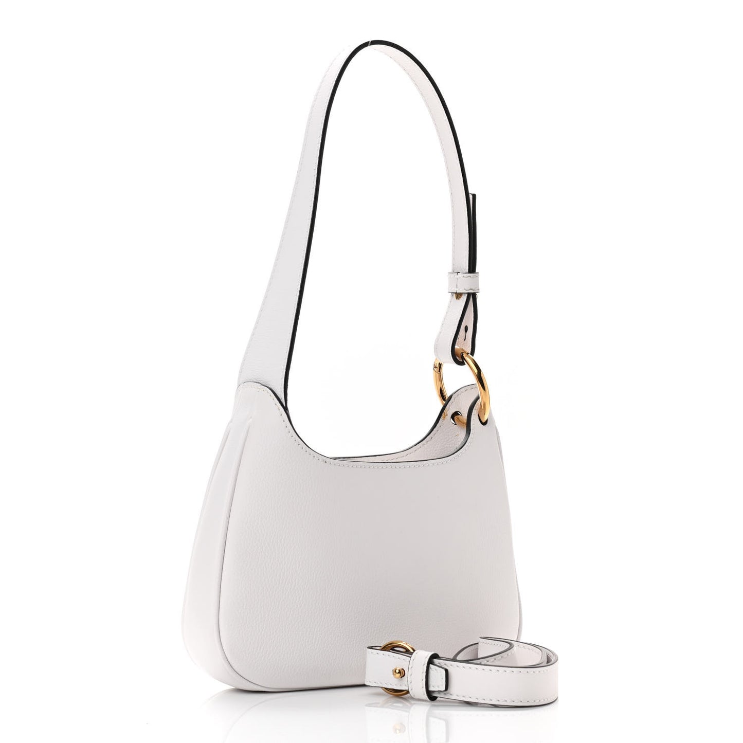 Calfskin La Medusa Small Hobo Crossbody Optical White