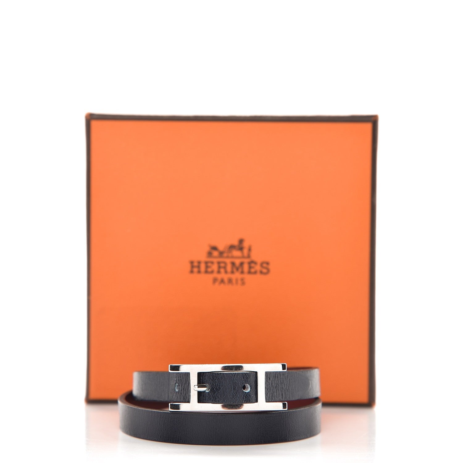 Hermes Box Behapi Double Tour Bracelet S in Bleu Marine 3 of 6