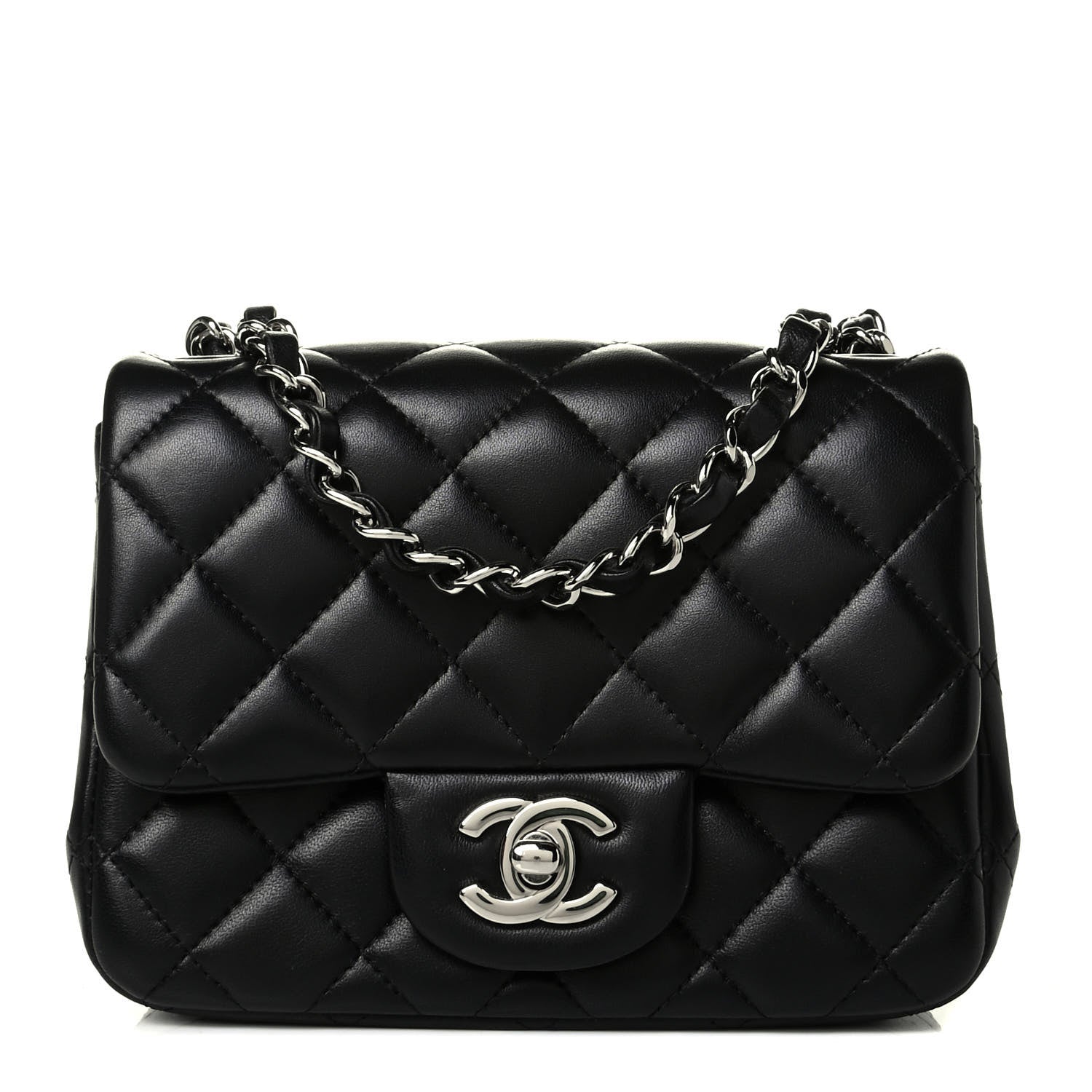 Chanel Lambskin Quilted Mini Square Flap Black 1 of 6