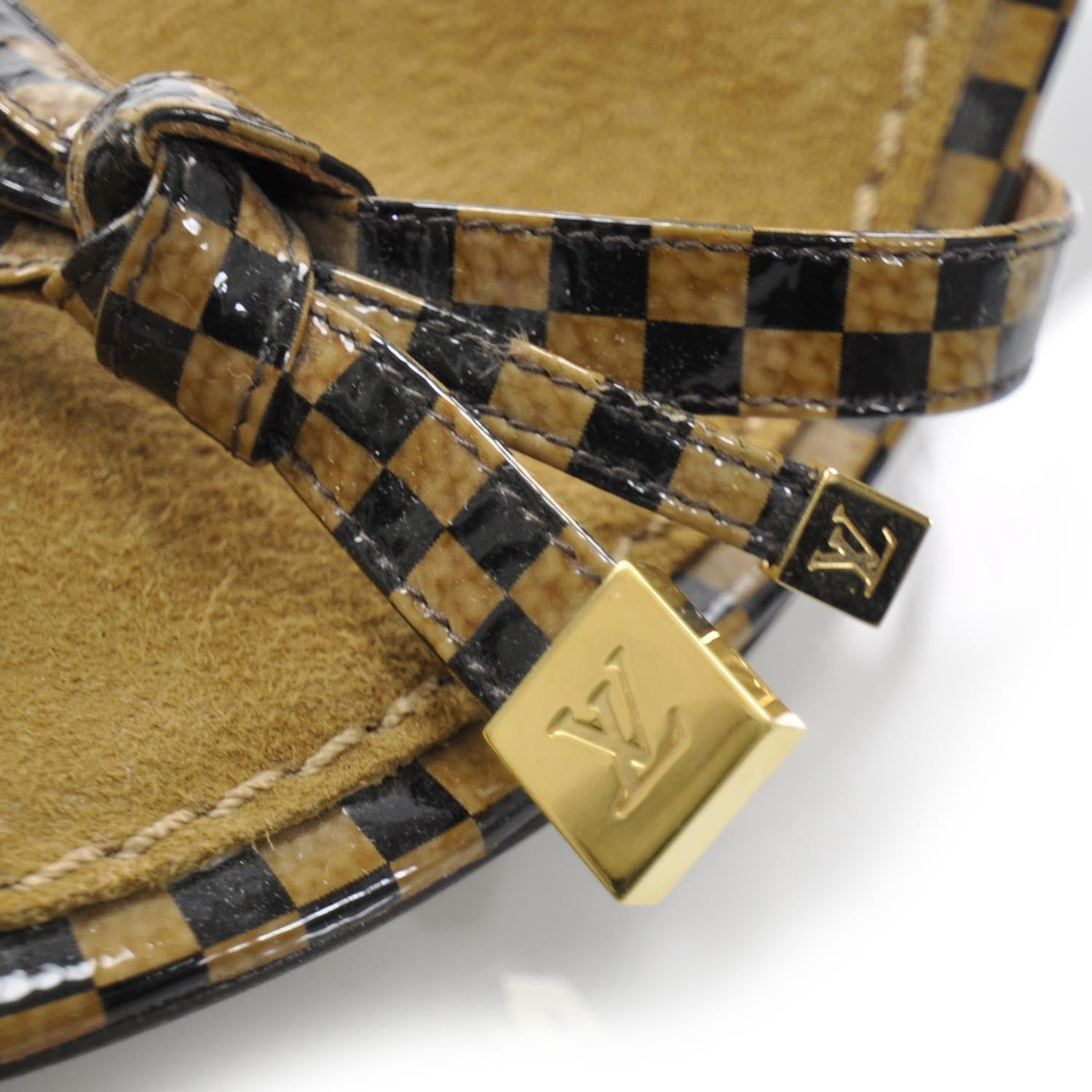 Louis Vuitton Patent Damier Slides 35.5 7 of 8