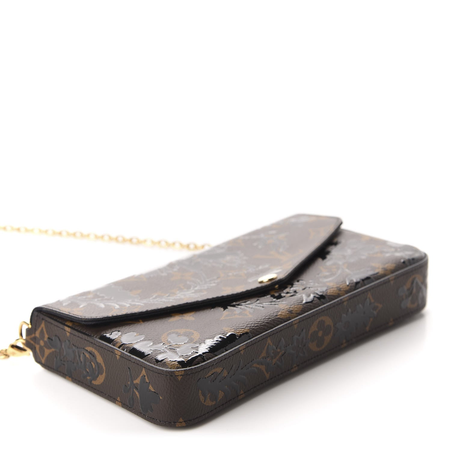 Louis Vuitton Monogram Blossom Pochette Felicie Chain Wallet Black 4 of 10