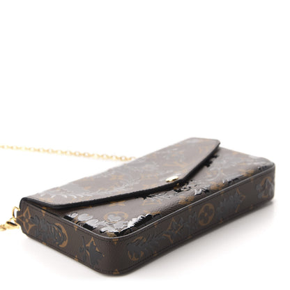 Louis Vuitton Monogram Blossom Pochette Felicie Chain Wallet Black 4 of 10